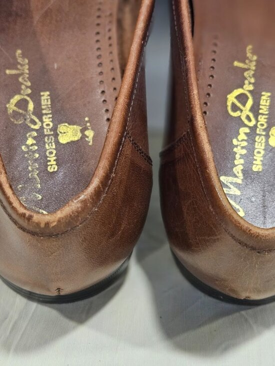 Martin Drake Men\'s Brown Leather Slip on Loafers Weave Tassel Shoes Brazil Sz 9M main image 13